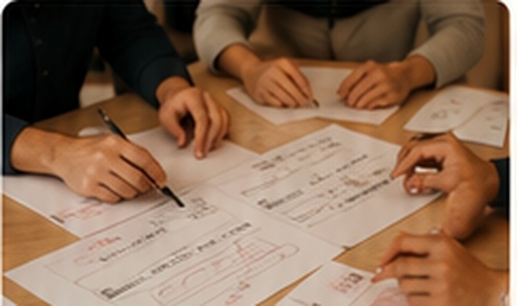 Équipe analysant un processus de travail